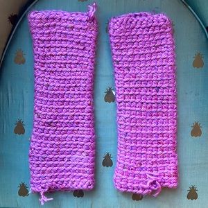 Handmade pink wool leg warmers, children
